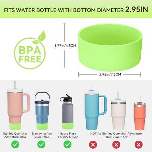 2PCS Silicone Boot Protector for Stanley Quencher - Light Green