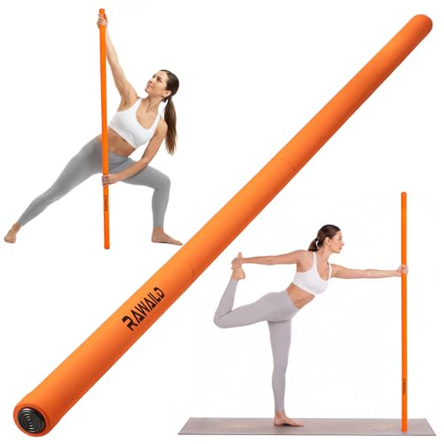 5ft Adjustable Yoga Stick - Sturdy Steel Mobility Stick - Orange