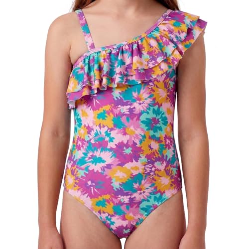 Kanu Surf Girls Morgan Floral Ruffle One-Shoulder 1-Piece Swimsuit River Purple XS-XL