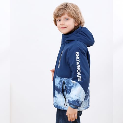 Winsjoin Girls' Waterproof Winter Ski Jacket with Fleece L lining, Hooded Snow Coat for Outdoors
