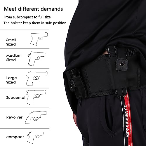 Belly Band Holster for Comfortable Concealed Carry - Fits Most Pistols