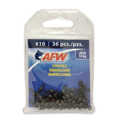 Brass Fishing Swivels - 30 Pound Test, Black - 36 Pieces