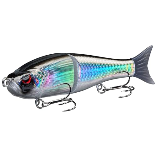 Bassdash Glide Swimbait Jointed 7in 2.2oz - Black/Silver