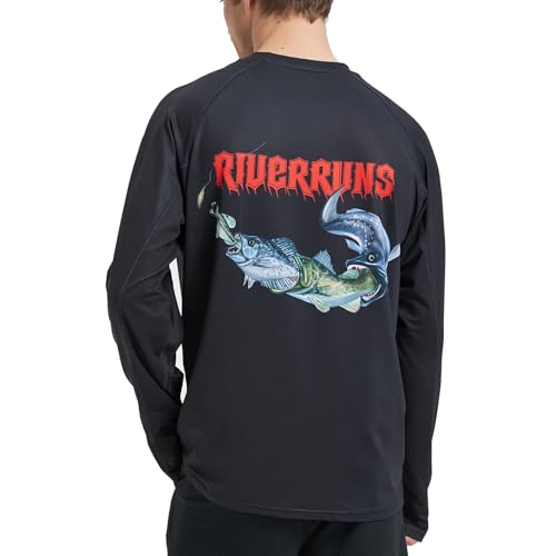 Men's UPF 50+ Quick-Dry Fishing Shirt - XX-Large / Black Fish Food Chain