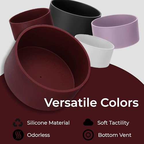 Silicone Protective Boot for Owala 24oz FreeSip Water Bottle - Black Cherry