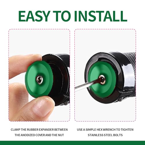 Aluminum Bike Handlebar End Caps - 2 Pack, Green