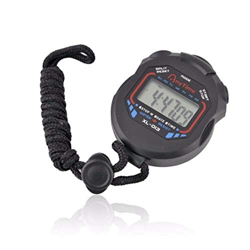 Digital Handheld Stopwatch with LCD Display - Black