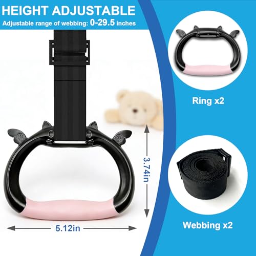 Adjustable Gymnastics Rings for Kids - Non-Slip Grip, 550 lbs Capacity