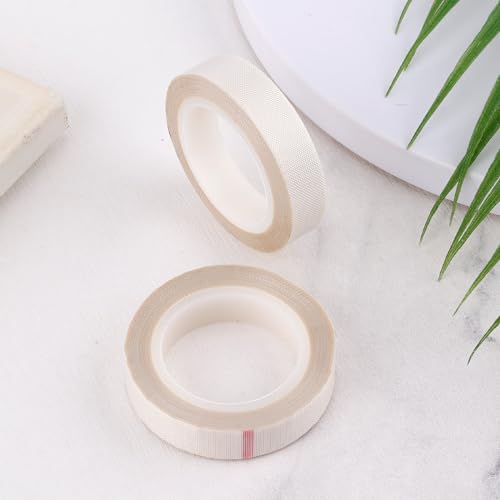 2 Rolls 0.51inx32.81ft PTFE Low Friction Tapes, Drawer Slide Glide Tape Abrasion Squeak Resistant Surface Protection Tape for Wood Drawer Cabinet Curtain Furniture(White)