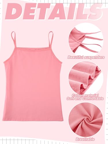 Girls Dance Tank Top 6 Pack - Cute Colors, Age 11-12 Years - Geyoga
