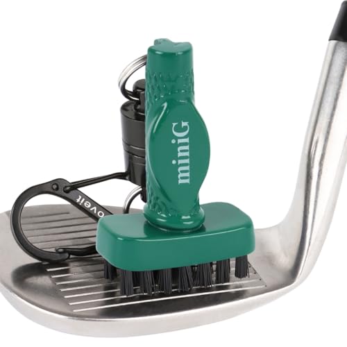 Grooveit Green MiniG Golf Club Brush - Detachable Magnet & Heavy-Duty Bristles, Used by Pros