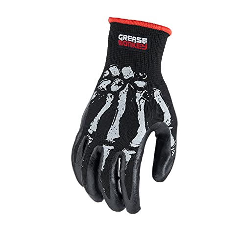 Foam Nitrile Mechanic Gloves - Large with Grip