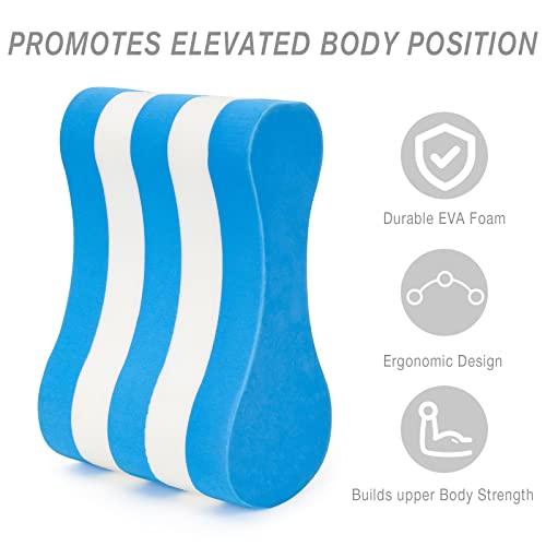 Water Aerobics Set - 5 Pieces Aquatic Exercise Equipment with Foam Dumbbell, Swim Kickboard, Pull Buoy & Swim Belt - Blue