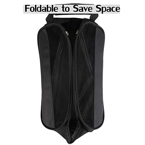 Getfitsoo Outdoor Golf Shoe Bag Black Travel Mesh Zippered Sport Shoe Organizer