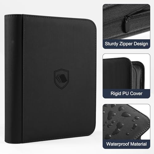 Toploader Binder with 100 Pockets for 3" x 4" Cards - PU Leather Cover