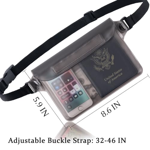 Waterproof Phone Pouch with Adjustable Waist Strap - Black