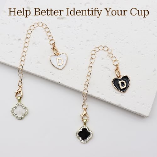 Personalized Letter Charm Set for Stanley Cups - Black & White-A