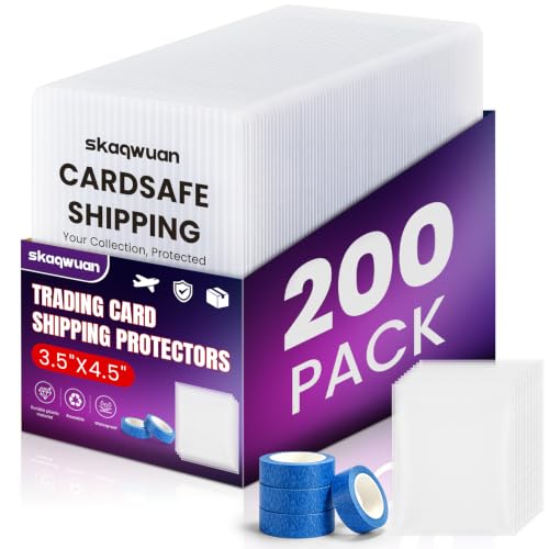 200 Pack Trading Card Shipping Supplies Kit with Semi-Rigid Protectors & Sleeves