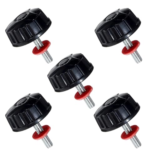 5pcs Universal Fishing Reel Handle Screw Caps and Nuts - Black