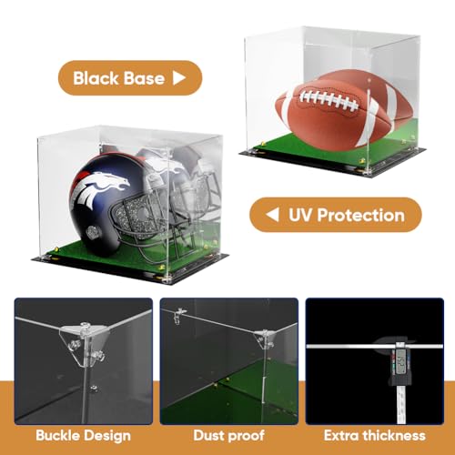 Full Size Acrylic Football Helmet Display Case - Dustproof & Durable