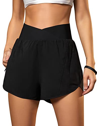 High-Waisted Women's Athletic Running Shorts with Pockets