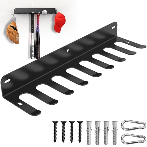 Yuleimy Wall Mount Baseball Bat Rack for 16 Bats - 1 Pack