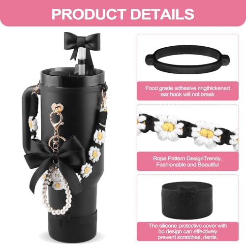 Cute Bow Accessories Set for Stanley Cup - Black