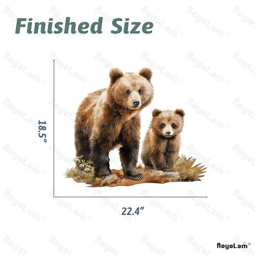 Lifelike Bear Wall Stickers for Nursery Mama Bear Animals Wall Decal Stickers Peel and Stick Wall Art Home Decor Wall Stickers for Living Room Bedroom Bathroom Classroom Library