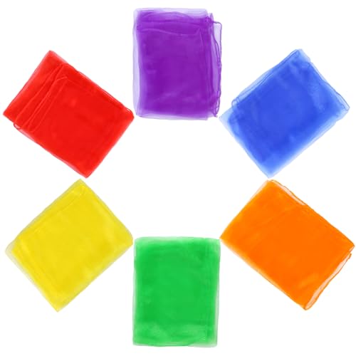 24-Inch Square Juggling Scarves for Dance and Magic Tricks - 6 Pack