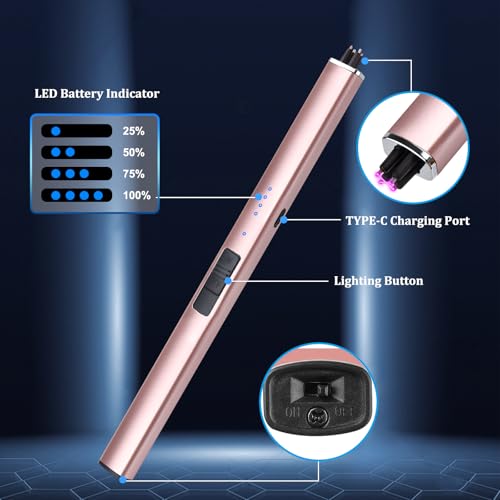 Electric Candle Lighter - Rechargeable Flameless Arc - Pink