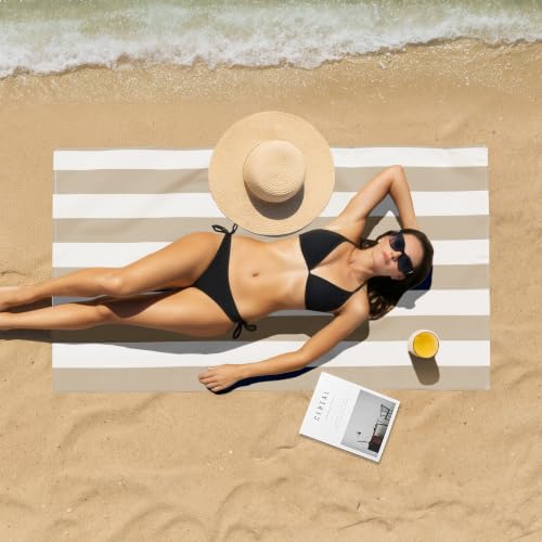 Touchat Microfiber Beach Towels 30x60 Inches Set of 4 - Coffee Variant