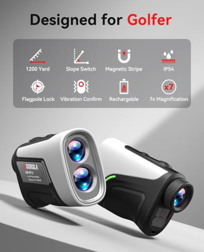 Golf Range Finder - 1200 Yards, Slope & Flag Lock, Waterproof