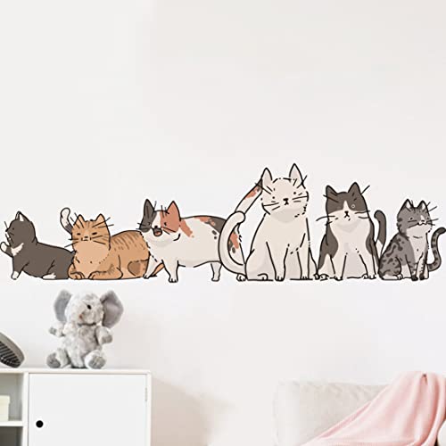 Wall Sticker and Decal, Cats in line