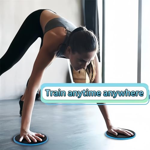 Core Sliding Discs - Dual Sided Workout Sliders for Carpet & Hardwood - Blue