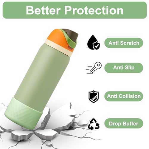 Silicone Boot Sleeve for Owala Water Bottle 40 oz - Light Green
