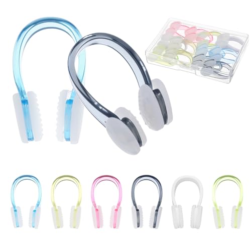 10 PCS Waterproof Swim Nose Clips - Bright Colors for Kids & Adults