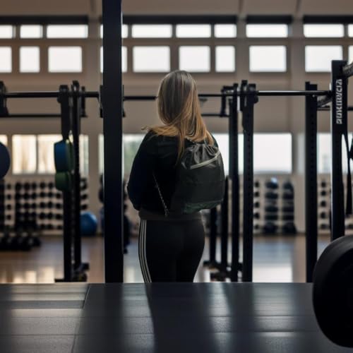 Large Capacity Drawstring Gym Bag with Zipper - 1 Pack