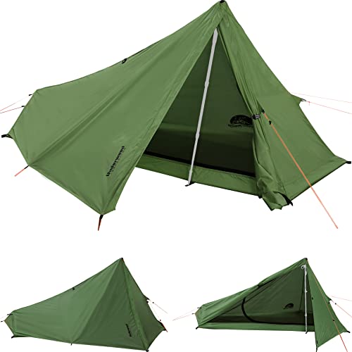 Underwood Aggregator 1-Person Ultralight Trekking Pole Tent - Green, No Poles