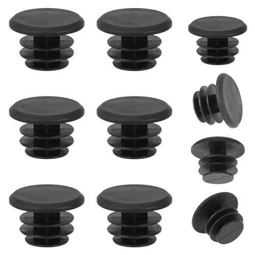 10-Piece Black Plastic Bicycle Handlebar End Plugs for Road & Mountain Bikes
