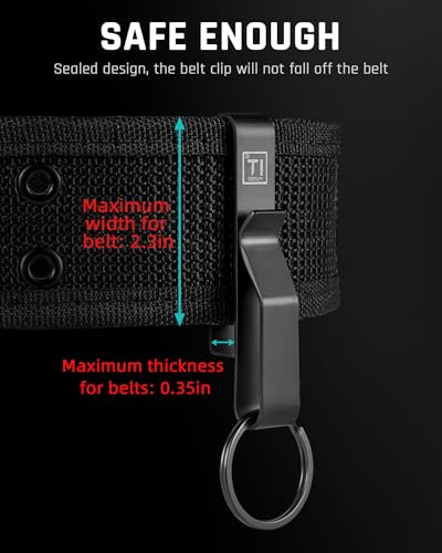 TISUR Black Titanium Duty Belt Key Holder Keychain Waistband Clip 1pc