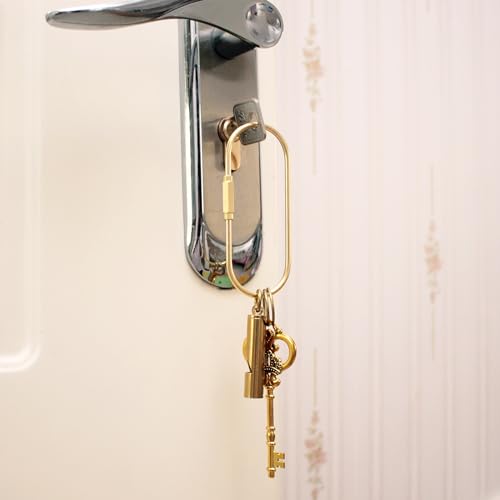 Gold Carabiner Keychain Clip with Lock - 1.2"x2.4" - 2Pcs