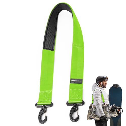 Ski & Snowboard Boot Carrier Straps - Green Anti-Slip Sling