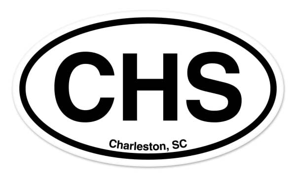 Charleston South Carolina Oval Vinyl Decal - 3" x 2" Small