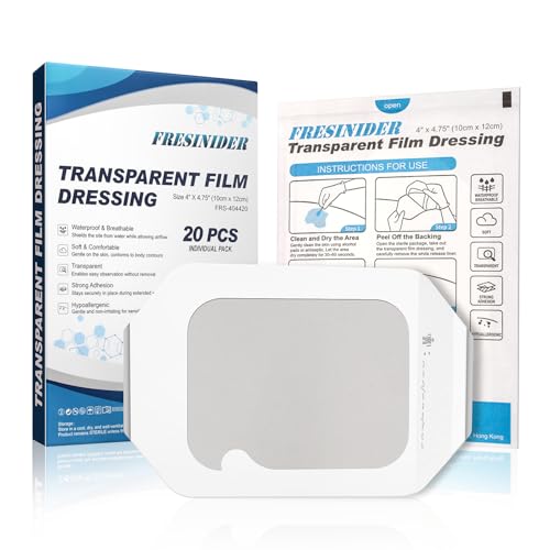 Transparent Film Dressing 4" x 4.75" - 20 Pack Waterproof Wound Cover