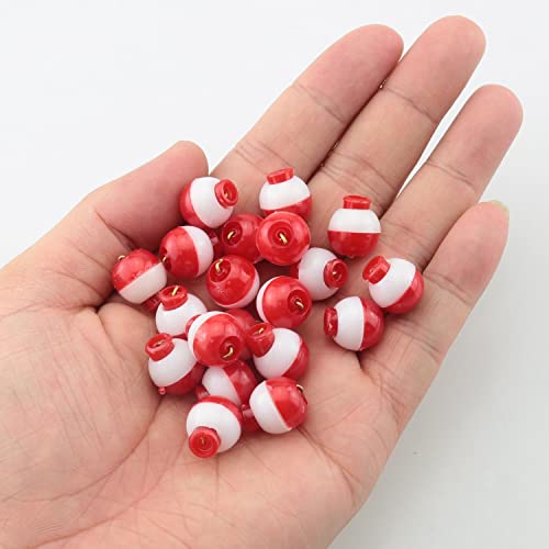Fishing Bobber 20PCS Red and White 13mm ABS Plastic Floats