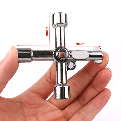 4-Way Electrical Cabinet Key - Multifunctional Zinc Alloy - 1pc