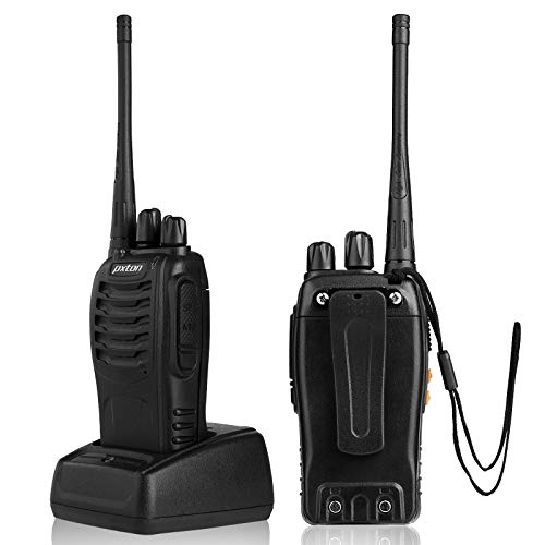 Long Range Walkie Talkies with Earpieces, Rechargeable Two Way Radios (4 Pack)