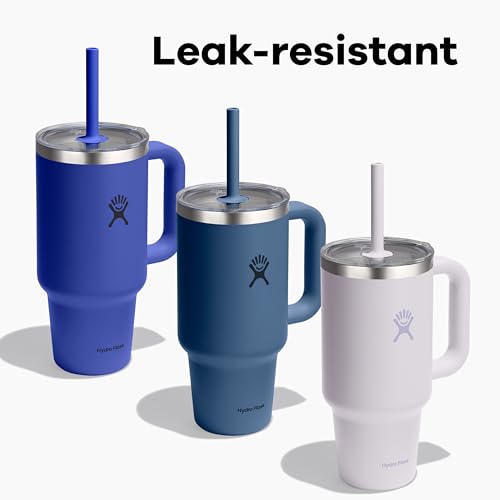 Hydro Flask 40 oz Travel Tumbler with Handle, Clear Lid & Straw - Oat
