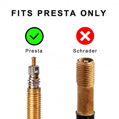 4 Pack Presta Valve Caps with Core Remover - Lightweight Aluminum - Black