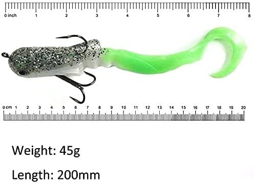 MIZUGIWA 8"/12" Pike Musky Dawg Soft Plastic Swimbait - 7 Pcs Pre-Rigged Lures